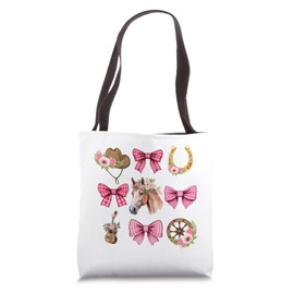 Coquette Bow Horse Riding Western Girl Country Cowgirl Tote Bag