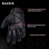 Keebik Goatskin Leather Motorcycle Motorbike Powersports Racing Gloves Reflective Skull