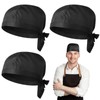 Beavorty Chef Hat Cooking Hats 3Pcs Elastic Back Skull Cap