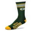 Green Bay Packers 4 Stripe Deuce Green Socks, Medium
