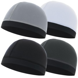 4PCS Cotton Stocking Wave Cap for Men, Wave Caps for 360 540 720 Waves, Good Compression Over Durag Sleeping Skull Hat