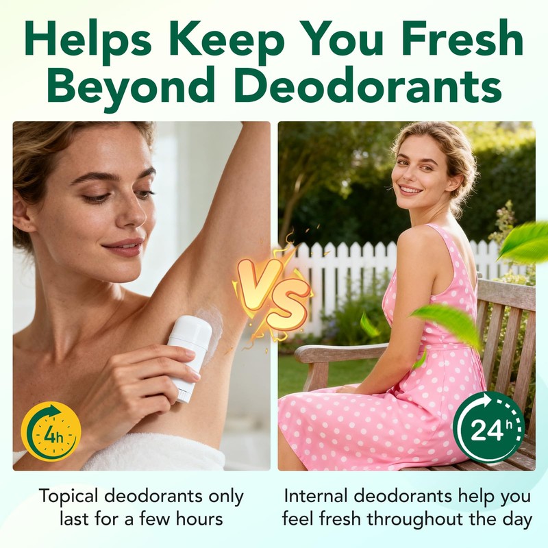 Chlorophyll Capsules Body Deodorizing Supplement for Daily Internal Freshness Support