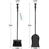 AMAGABELI Metal Fireplace Ash Shovel and Brush Set Accessories 32''