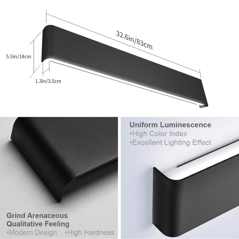 Aipsun 32.6 inch Modern Black Vanity Light Fixtures LED Black