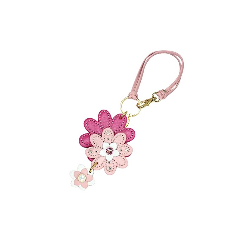 Happy Triple Flower BST Women's Bag Strap Key Charm, Light