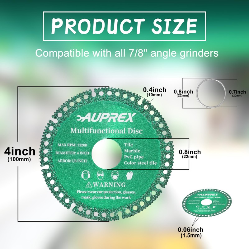 AUPREX 10 Pack 4 Inch Indestructible Disc for Grinder, Cutting