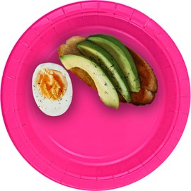 CUSINIUM 25-Pack 9" Hot Pink Paper Plates - Ideal for Parties and Gatherings