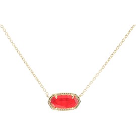 Kendra Scott Elisa Pendant Necklace for Women, Fashion Jewelry, 14k Gold-Plated, Red Illusion