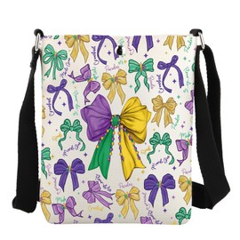 JYTAPP Purple Green Carnival Bow Crossbody Bag Carnival Party Purse for Women Holiday Party Celebration Gift (beige)