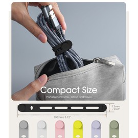 35Pcs Nearockle Silicone Cable Ties, 5.12 Inch Adjustable Cord Organizer Reusable Zip Ties for Charging Cords Earphone Computer Wire, Office Desk Cable Management Travel Accessories(Multi)