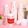 Whaline 50Pcs Valentine Disposable Coffee Cups With Lids And Sleeves