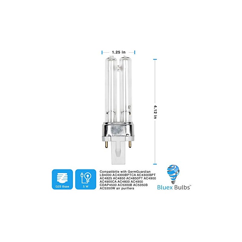 Bluex Bulbs 2 Pack LB4000 Replacement Bulb for Germ Guardian