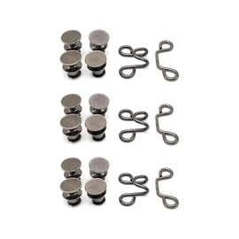 Waist Adjustment Buttons, Jeans Adjustment Buttons with Rivets Seamless Waist Buckle Removable Adjustable Replacement (Gun Color))