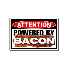 Powered by Bacon Funny Vinyl Sticker Decal Pig Love