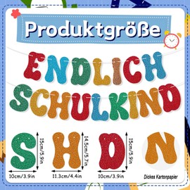 SEPGLITTER School Child Decoration, School Child Garland Banner Colourful Glitter School Decoration Girls Boys as School Party School Party Classroom First Day of School Decoration