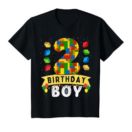 Kids 2 Year Old Building Blocks Master builder 2nd Birthday Boy T-Shirt
