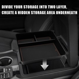 Muslogy Center Console Organizer Compatible with Honda Pilot 2023 2024 2025 2026, 2024-2026 Ridgeline/Passport Center Console Storage Box Divider Inserts Interior Accessories ABS Material(Brown)