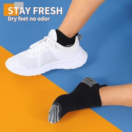 YOJOOM Mens Trainer Socks 6-9/9-12 Low Cut Ankle for Men Breathable Cotton Running Socks Seamless Non-Slip Multipack 5 Pairs (UK, Numeric, 9, 12, Regular, Regular, Multipack 5 Pairs)