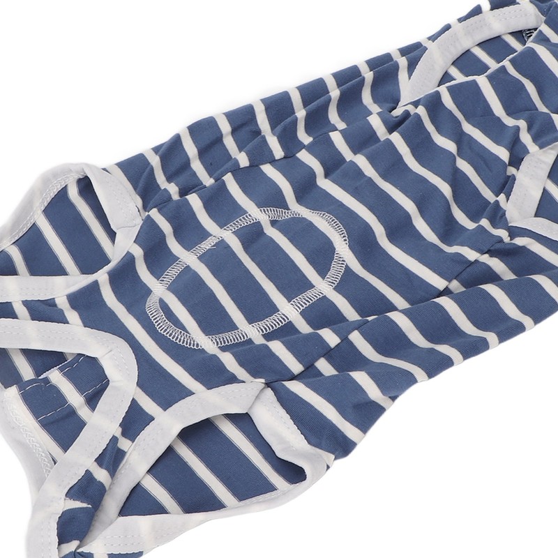 Dog Recovery Suit Stretchy Breathable Adjustable Collar Stripe Pet Post