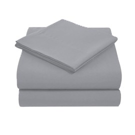 Dzire Linen High Kotton 1000 Thread Count 9 inch Deep Pocket 3 PCs Fitted Sheet Set 100% Egyptian Cotton Solid Pattern Size King Color Silver