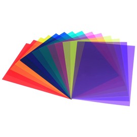 14 Pieces Correction Gel Light Filter,Transparent Color Lighting Film Plastic Sheets,Light Filters Film with 7 Colors for Photography Flash,29.7x21CM