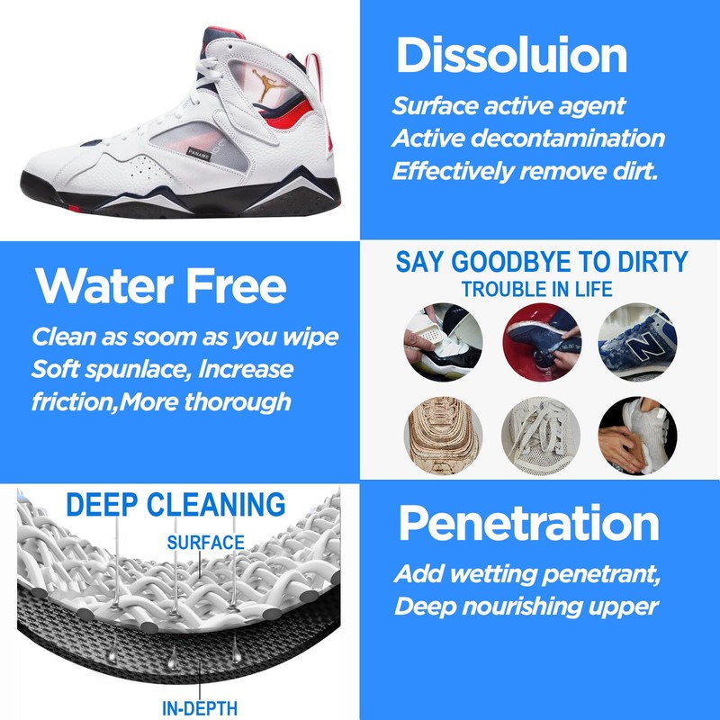 BIGBIGRIVER Shoe wipes 2 Pack 60 Pcs Sneaker Wipes Cleaner