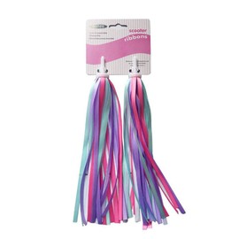 Pveath 1 Pair Kid's Rainbow Bike Streamers For Girls Boys, 2 Pack Baby's Colorful Bicycle Grips Tassel Ribbons, Carrier Accessories Easy Attach To Scooter's/tricycle's/bike's Handlebars (Purple)