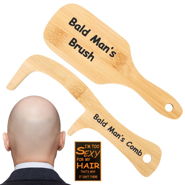 JULEASEL 2PCS Funny Bald Mans Comb Funny Gag Gift for