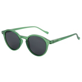 ZENOTTIC Sunglasses Polarised Round Retro Classic UV 400 Protection Vintage Frame for Men Women, Crystal Green/Grey