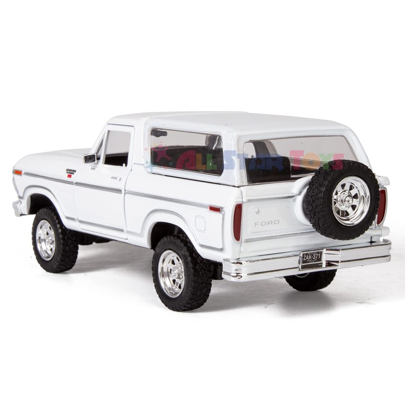 1978 Ford Bronco 1:24 Diecast Model Car White SUV SUT