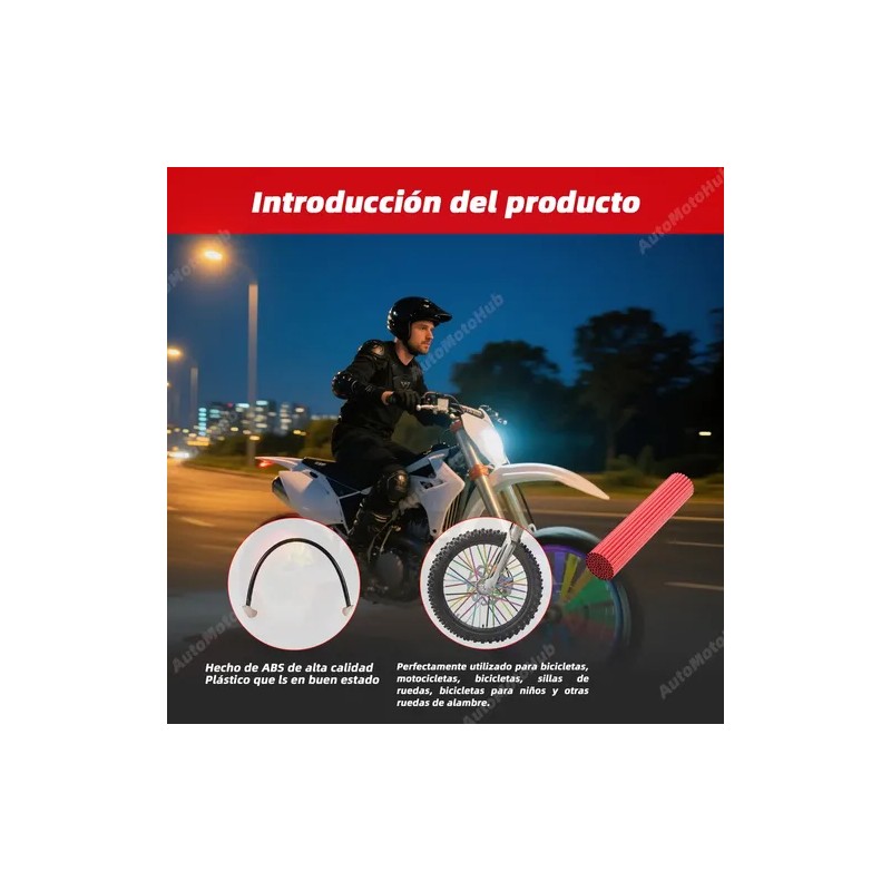 24cm 72pcs Popotes Cubre Rayos Motocross Spokes Bicicleta