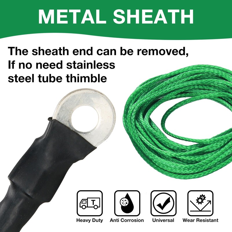 WROUGH 3/16 in x 50 ft Synthetic Winch Rope with