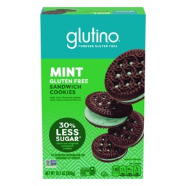 Glutino Gluten Free Mint Flavored Sandwich Cookies, Gluten Free Snacks, 10.5 oz.