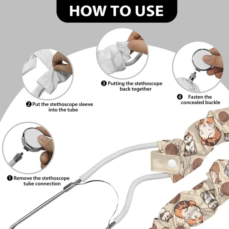 Rnyleeg Stethoscope Covers for Nurses Cute Cat Stethoscope Sleeve for