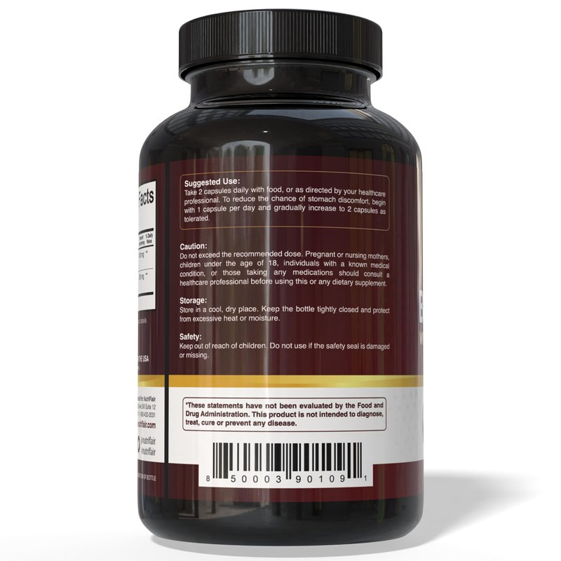 NutriFlair Berberine with Ceylon Cinnamon 1450mg Supplement – 120 Capsules