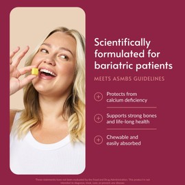 Bariatric Advantage Calcium Citrate Chewy Bites 500 mg - Highly Absorbable & Digestible - Vitamin D3 - Easily Chewable Calcium Supplement - Pineapple Mango - 90 Count