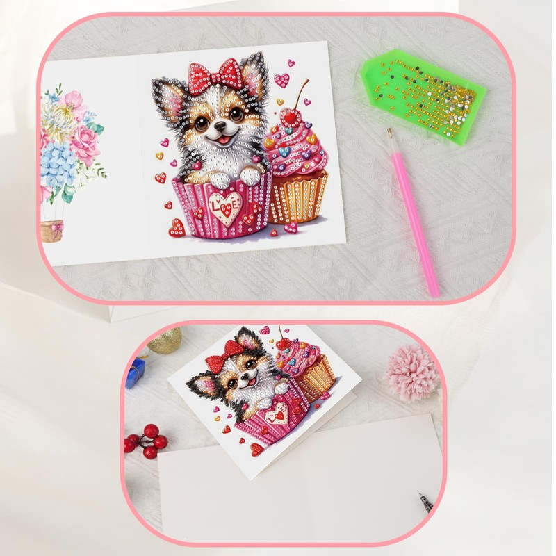 JISHSHAY 6 PCS Diamond Painting Greeting Cards Diamond Art Greeting