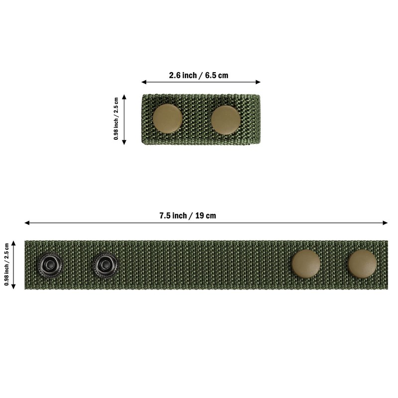 FRTKK Duty Belt Keeper with Double Snaps for 2¼" Wide