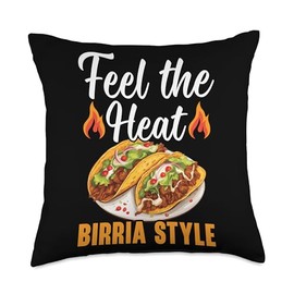 Birria Tacos Mexican Food SteMi Apparel Birria Tacos Mexican Food Mexico Cuisine Foodie Throw Pillow, 18x18, Multicolor