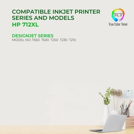 TCT 712XL Black Ink Cartridge 2 Pack - Premium Compatible Replacement for HP 712XL 3ED71A Black High Yield Works with HP DesignJet T650 T630 T250 T230 T210 Printers (80ml)