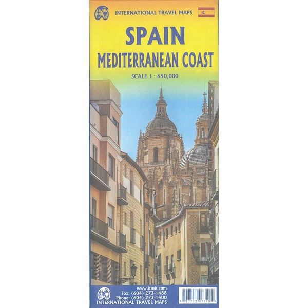 Spain Mediterranean Coast Travel Reference Map 1:650K