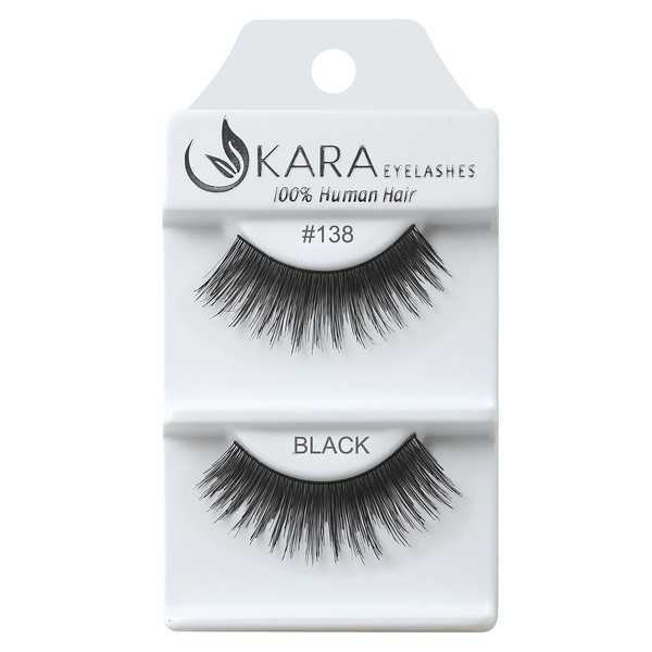 Kara Beauty Human Hair Eyelashes - 138 (Pack of 6)
