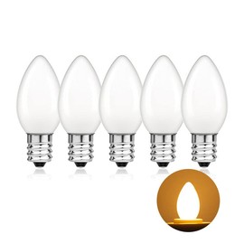 Grensk Low Watt Led Light Bulbs 0.5W Equivalent 5W Incandescent Small Night Light Bulb Warm White 2700K Milky C7 Candelabra Led Light Bulbs for Wall lamp Chandeliers E12 Screw Base Samll White Bulbs