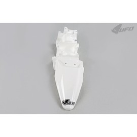 UFO PLAST Rear fender/rear fender white/white 047 compatible with Kawasaki KLX 110 2010 to 2021