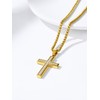Bestyle CZ Gold Cross Necklace for Men - Sparkle White