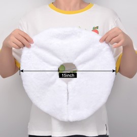 Ivarunner Mini Snow Tree Skirt, Small White Faux Fur Tabletop Christmas Tree Skirt 15 Inch, Xmas Tree Rug, White Christmas Decorations Tree Ornaments for 2 Foot Tree