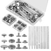 TLKKUE 90 Sets Leather Snap Fasteners Kit, 3 Sizes(10/12/15mm) Snap