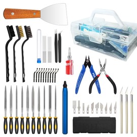 54 PCS 3D Printer Tool Kit, 3D Printer Accessories Kit for Cleaning, Removal Finishing Cutting, Include Metal Deburring Tool, Removal Tools, Nozzle Cleaning Kit and More, for Bambu, Ender 3, Kobra