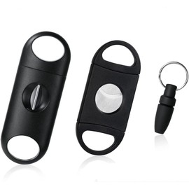 BUBUCAM 3-Piece Stainless Steel Cigar Cutter Set, Cigar Cutter & Punch, Double Blade Scissors for Most Cigar Sizes