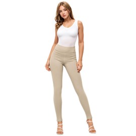 Hybrid & Company Women's Premium Comfort Pants Ultra Stretch Tailored Fit Office Trousers P44872NW Khaki M